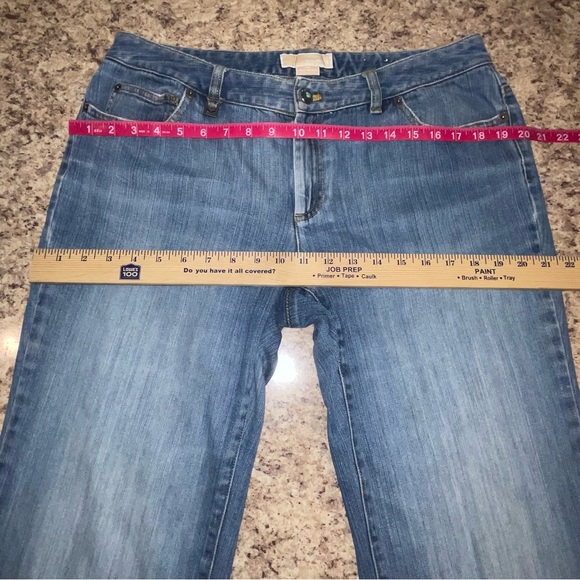 Michael Kors Women Distressed Stretch Bootcut Flare Bling Y2K Denim Jeans Sz 12 - Picture 11 of 14
